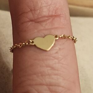 14ky Gold Heart Chain Ring 6